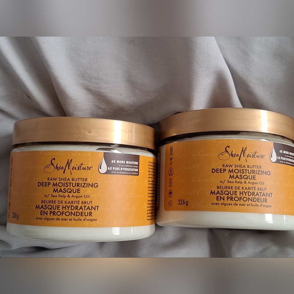 2 Brand New SheaMoisture Raw Shea Butter Deep Moisturizing Masque